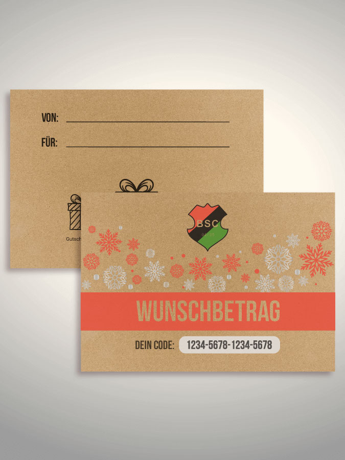 Weihnachtsgutschein per Versand (Kraftpapier)