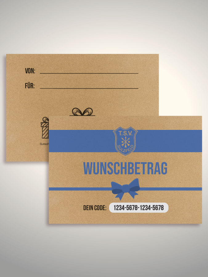 Geschenkgutschein per Versand (Kraftpapier)