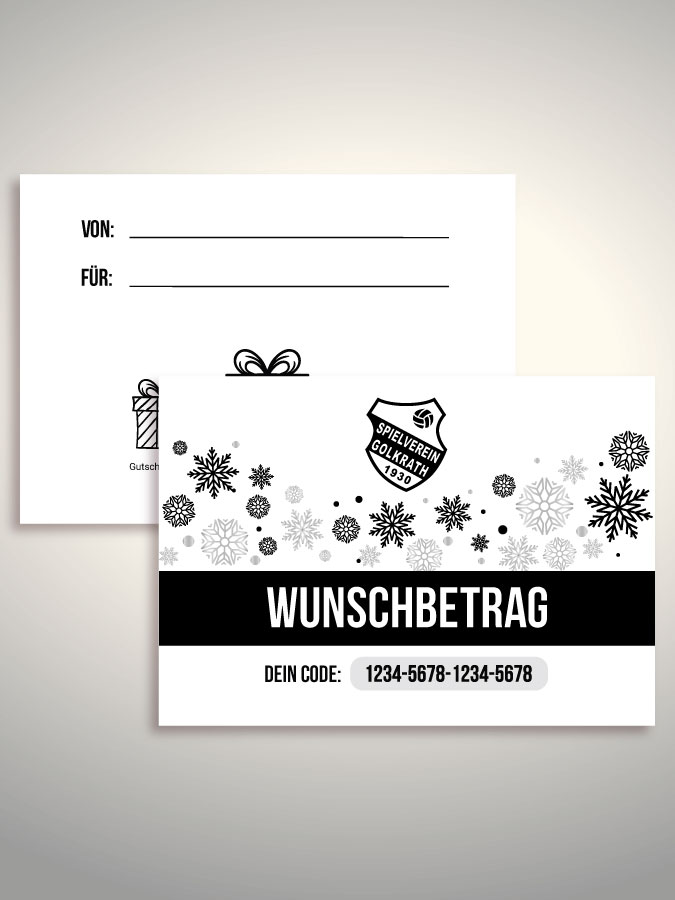 Weihnachtsgutschein per Versand (Weiß)