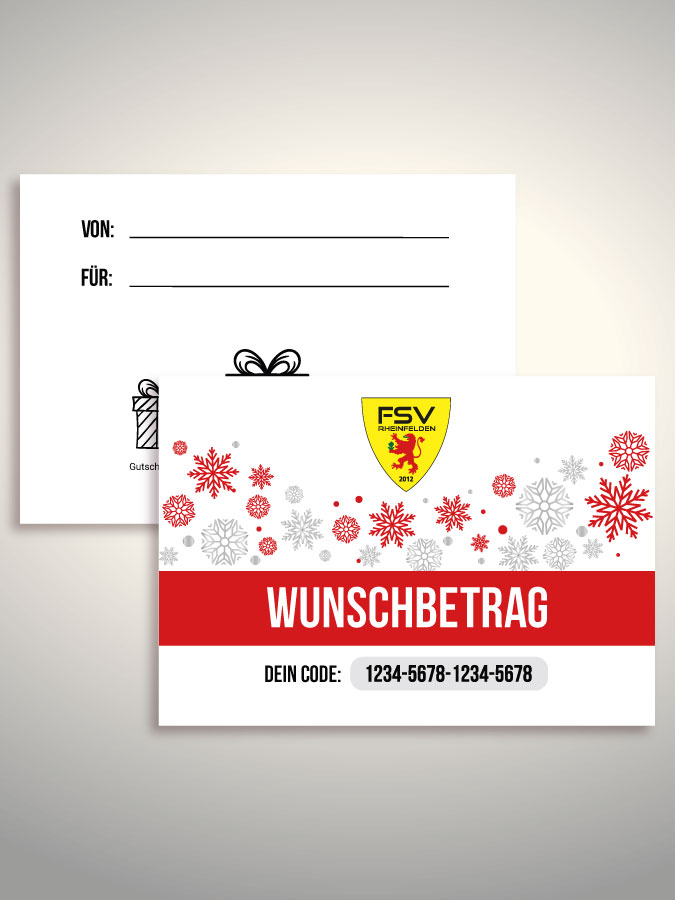 Weihnachtsgutschein per Versand (Weiß)