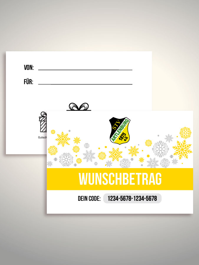 Weihnachtsgutschein per Versand (Weiß)