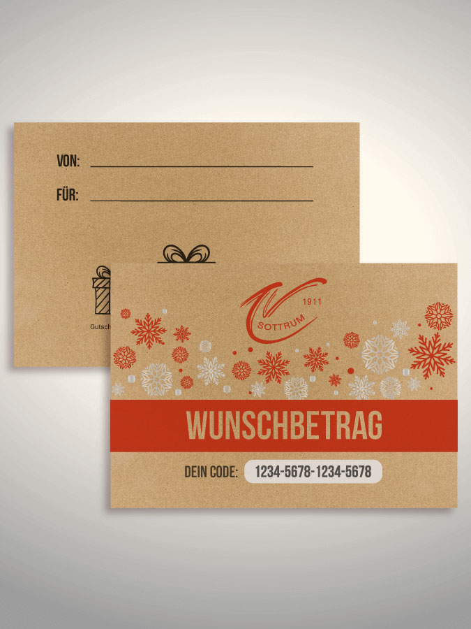 Weihnachtsgutschein per Versand (Kraftpapier)