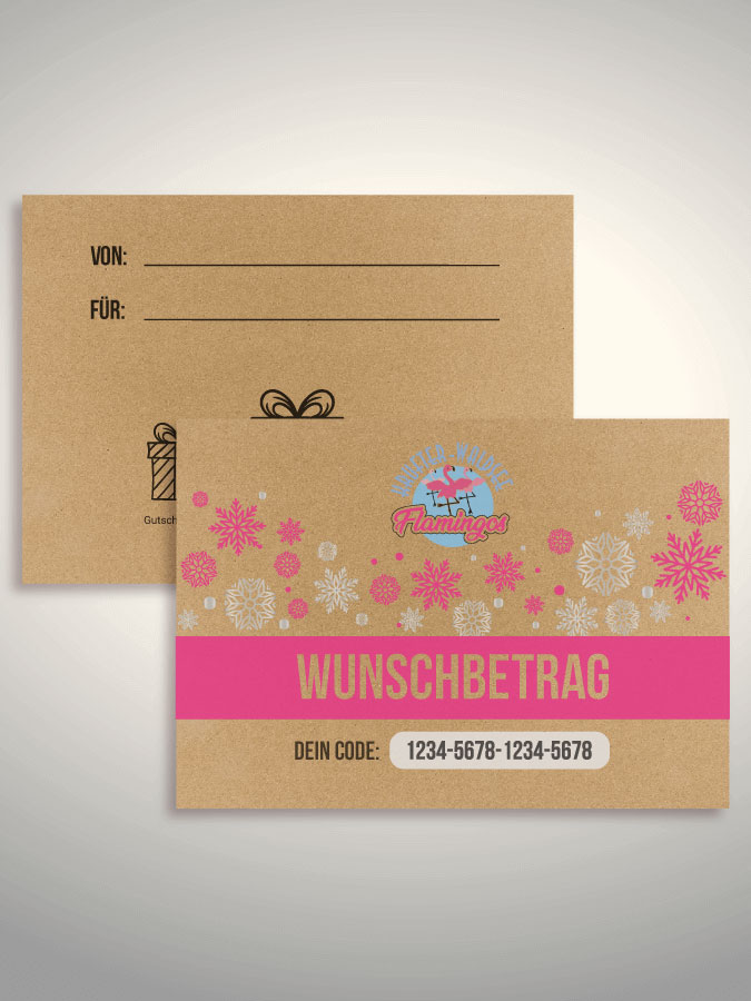 Weihnachtsgutschein per Versand (Kraftpapier)