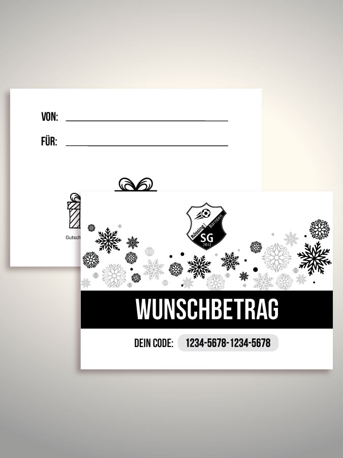 Weihnachtsgutschein per Versand (Weiß)