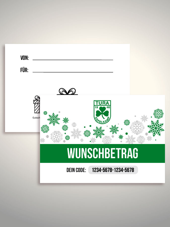 Weihnachtsgutschein per Versand (Weiß)