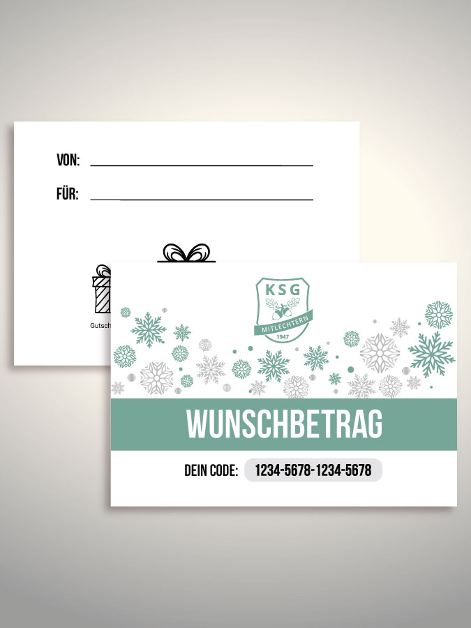 Weihnachtsgutschein per Versand (Weiß)