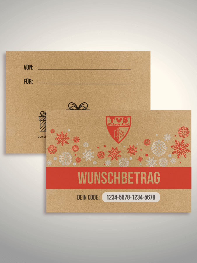 Weihnachtsgutschein per Versand (Kraftpapier)