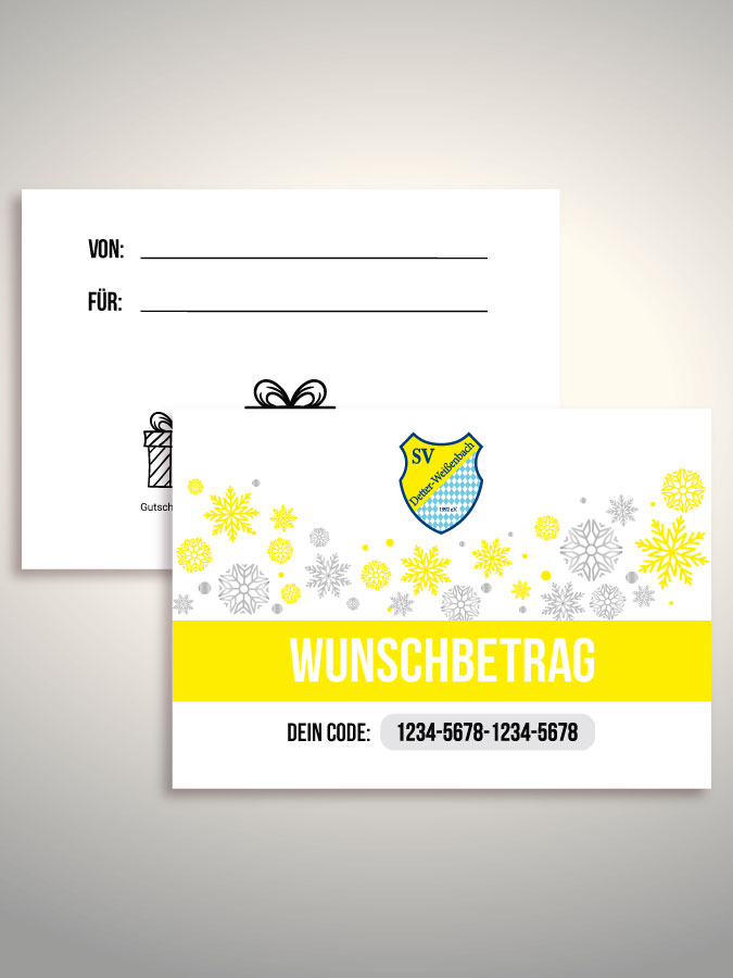 Weihnachtsgutschein per Versand (Weiß)