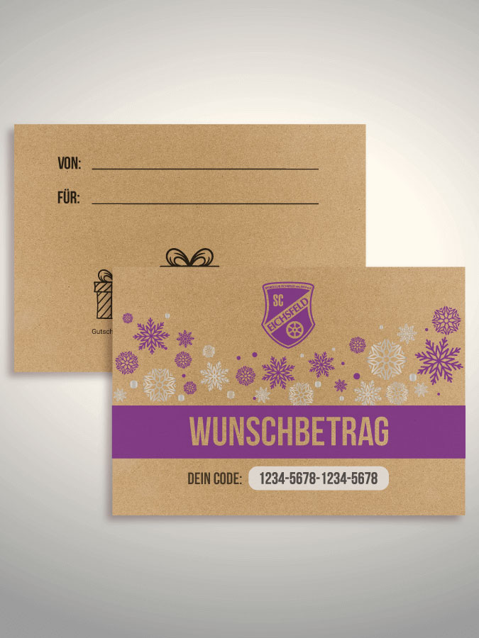 Weihnachtsgutschein per Versand (Kraftpapier)