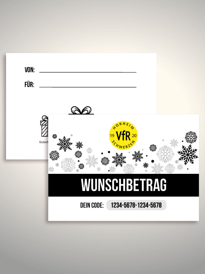 Weihnachtsgutschein per Versand (Weiß)
