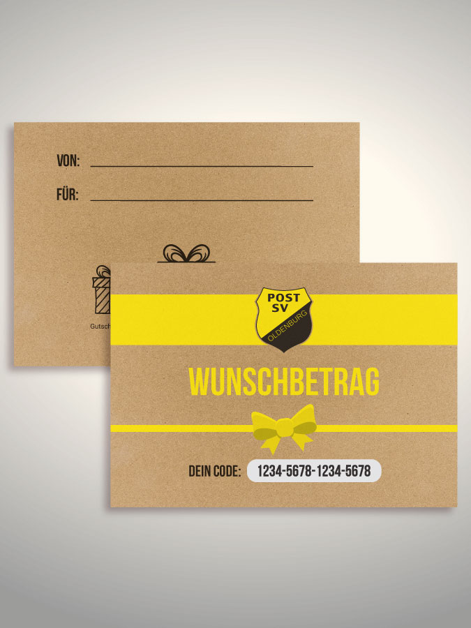 Geschenkgutschein per Versand (Kraftpapier)