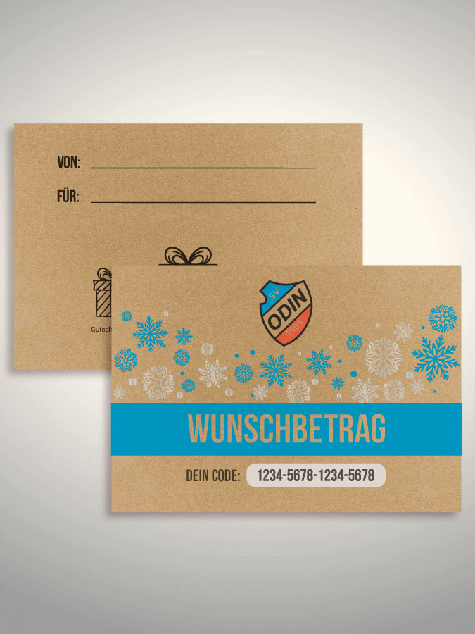 Weihnachtsgutschein per Versand (Kraftpapier)