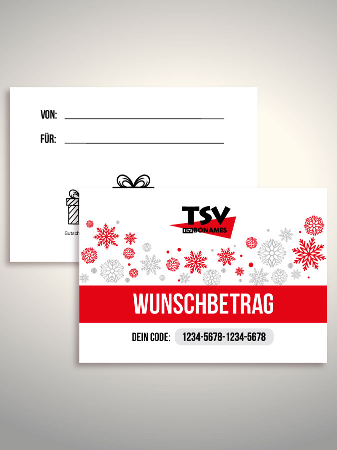 Weihnachtsgutschein per Versand (Weiß)