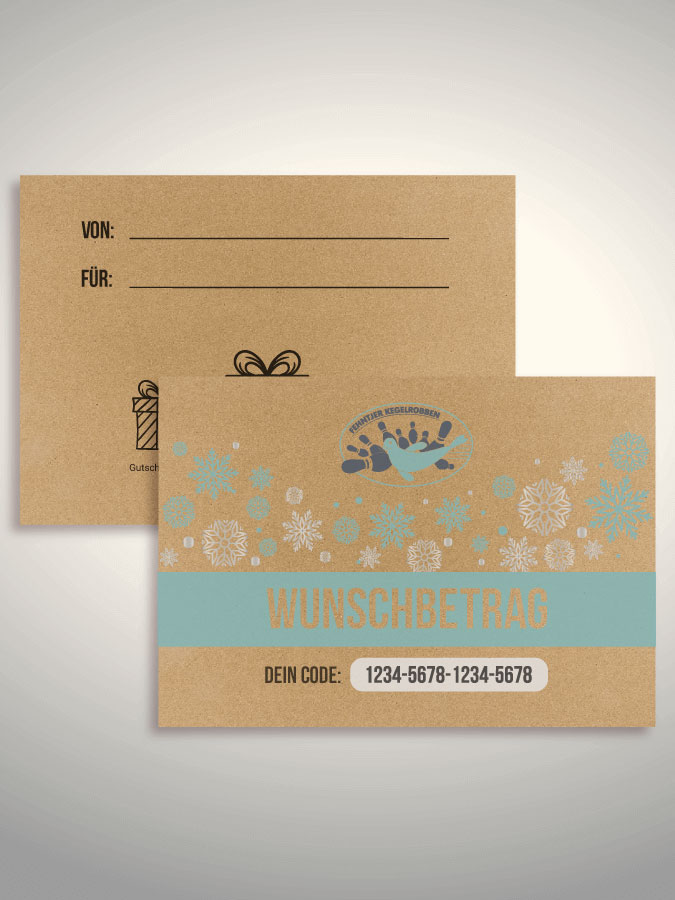 Weihnachtsgutschein per Versand (Kraftpapier)