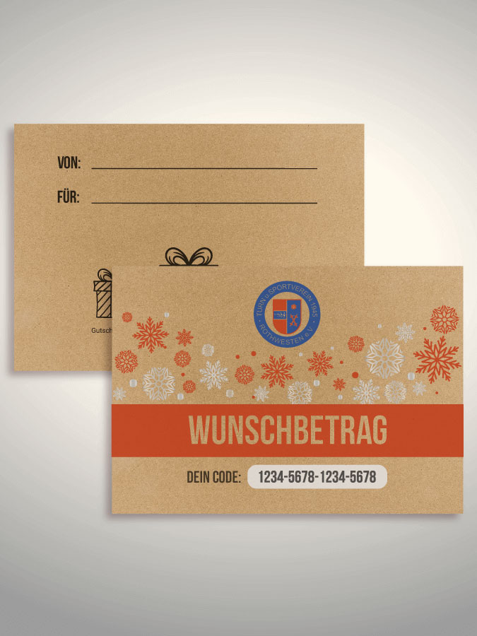 Weihnachtsgutschein per Versand (Kraftpapier)