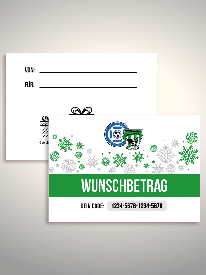 Weihnachtsgutschein per Versand (Weiß)