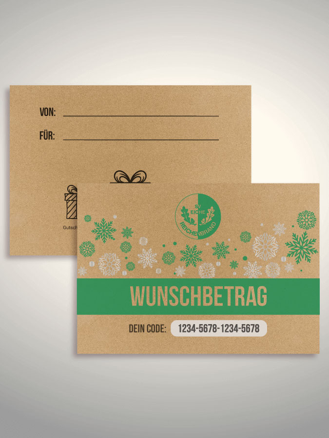 Weihnachtsgutschein per Versand (Kraftpapier)