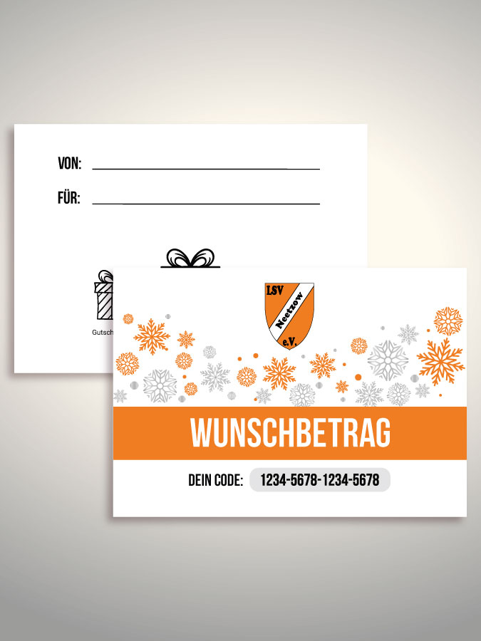 Weihnachtsgutschein per Versand (Weiß)