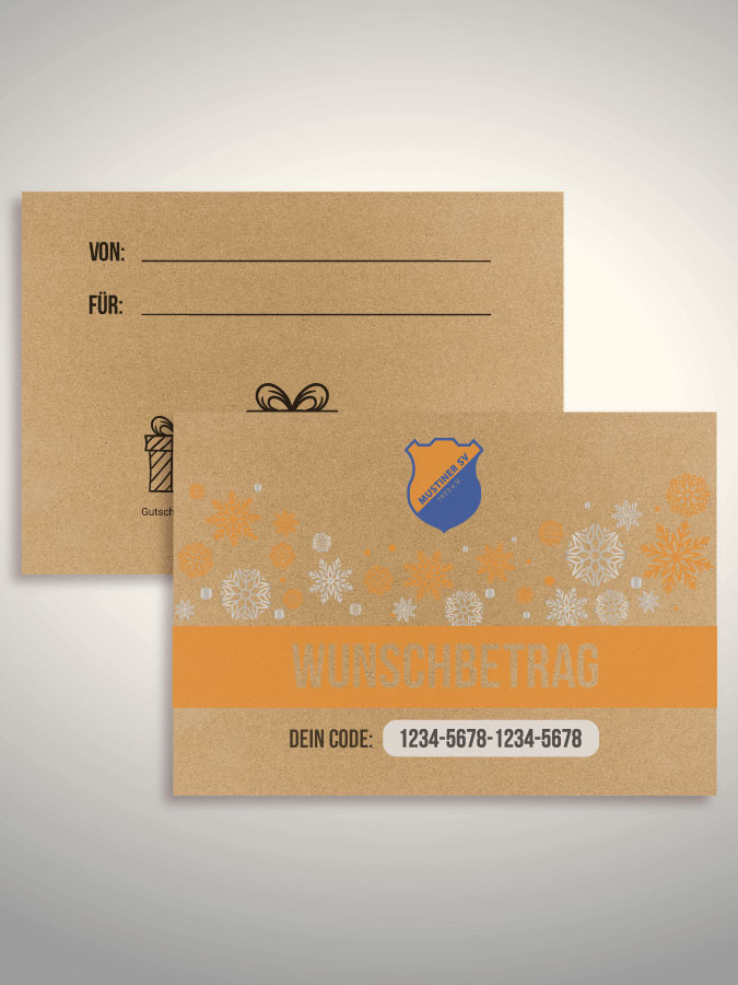 Weihnachtsgutschein per Versand (Kraftpapier)