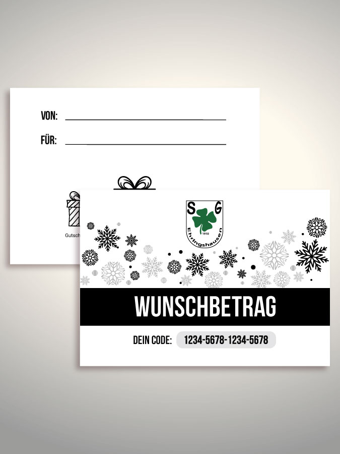 Weihnachtsgutschein per Versand (Weiß)