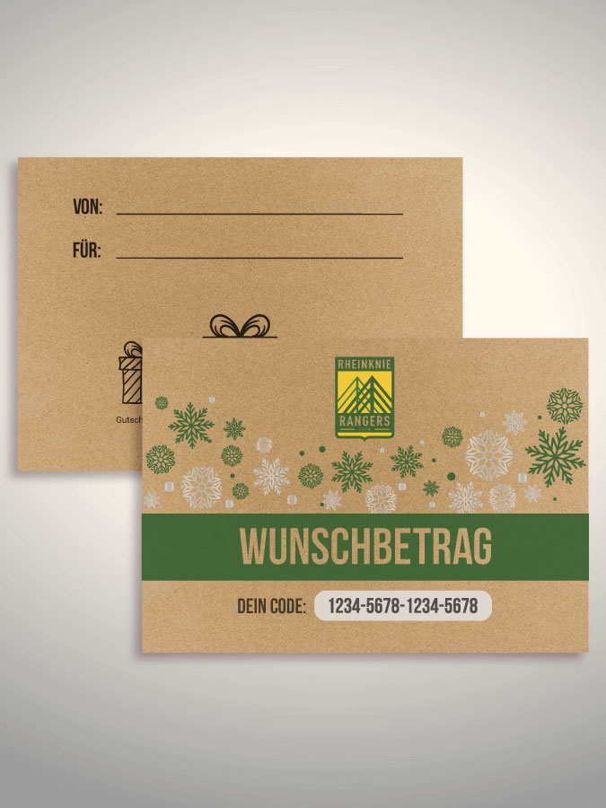 Weihnachtsgutschein per Versand (Kraftpapier)