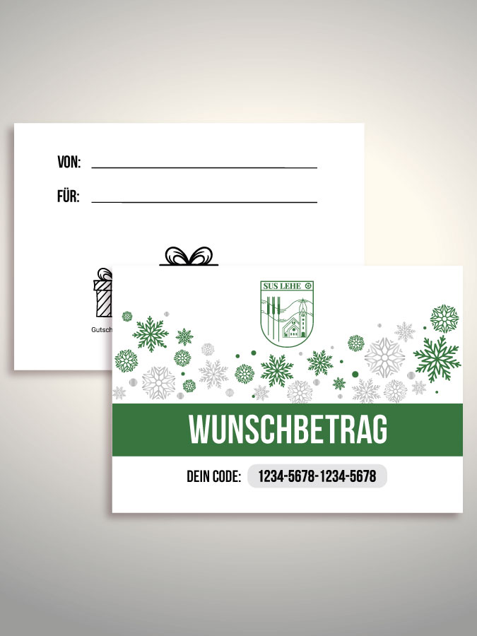 Weihnachtsgutschein per Versand (Weiß)