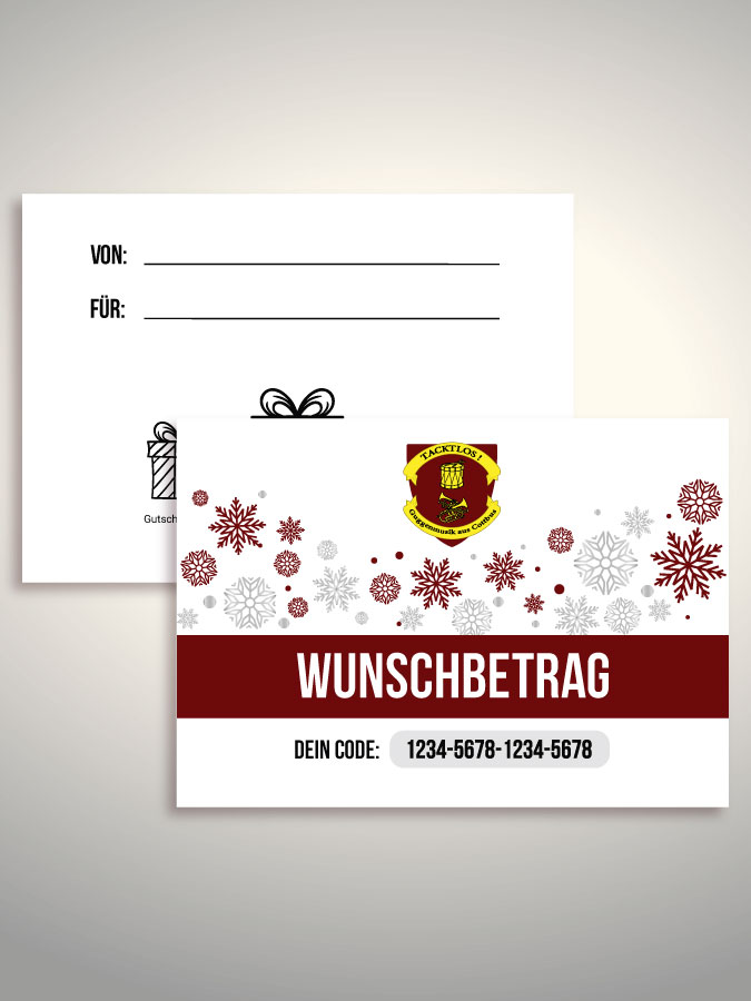 Weihnachtsgutschein per Versand (Weiß)
