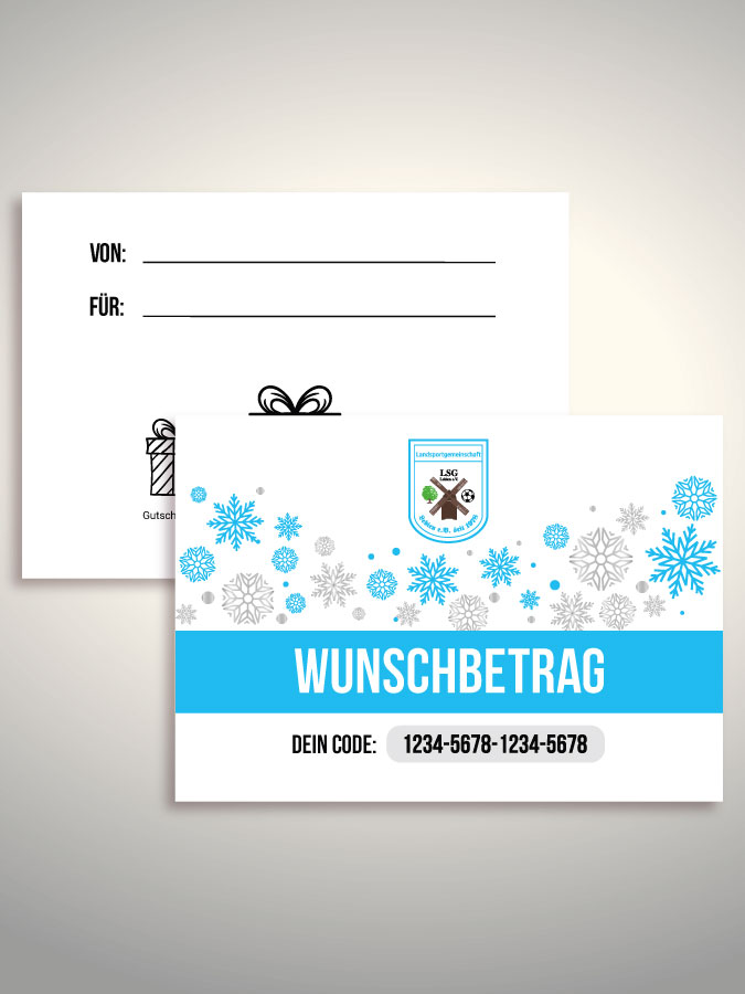 Weihnachtsgutschein per Versand (Weiß)