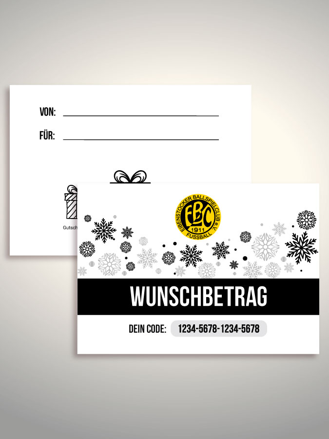 Weihnachtsgutschein per Versand (Weiß)