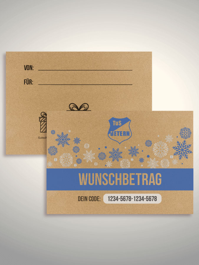Weihnachtsgutschein per Versand (Kraftpapier)