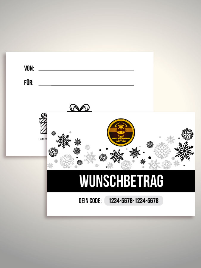 Weihnachtsgutschein per Versand (Weiß)