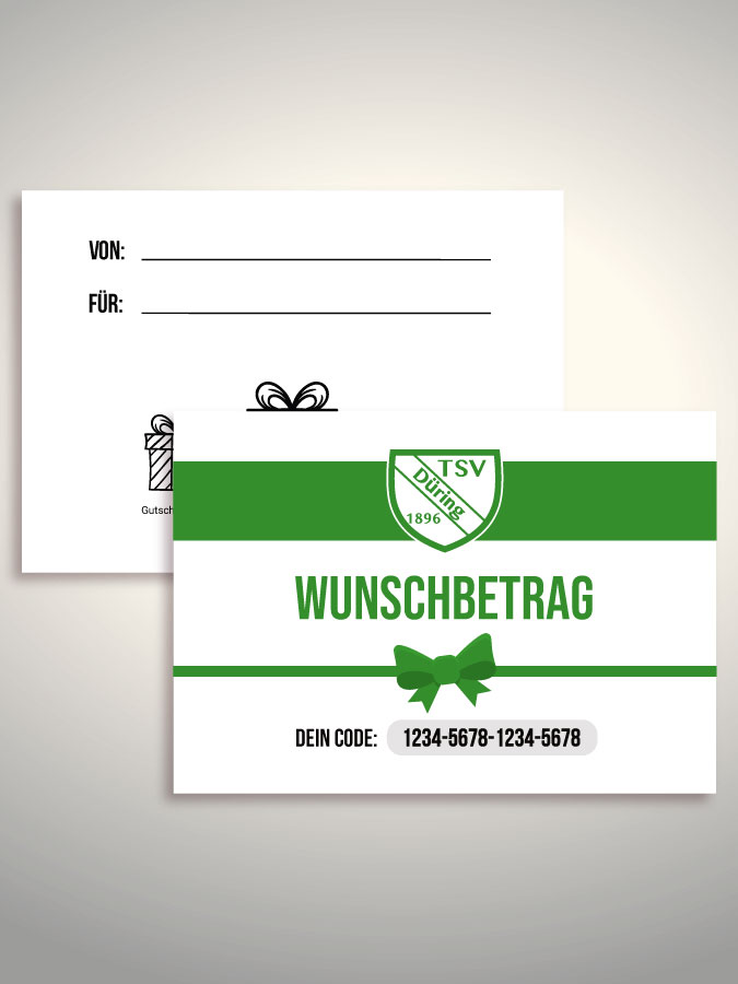 Geschenkgutschein per Versand (Weiß)