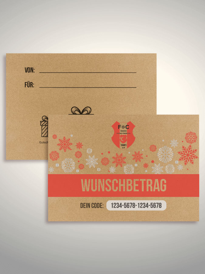 Weihnachtsgutschein per Versand (Kraftpapier)