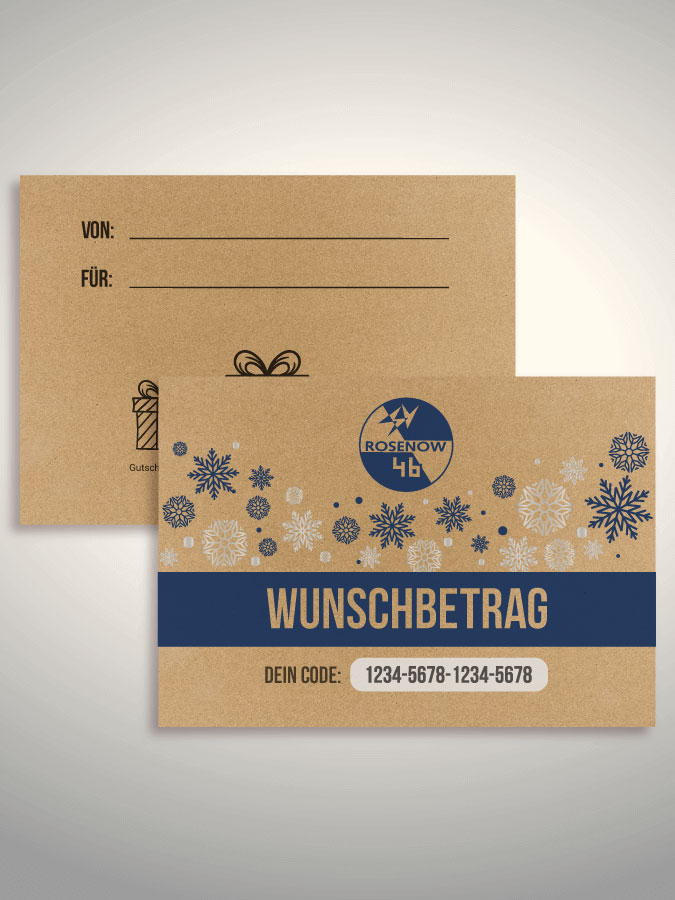 Weihnachtsgutschein per Versand (Kraftpapier)