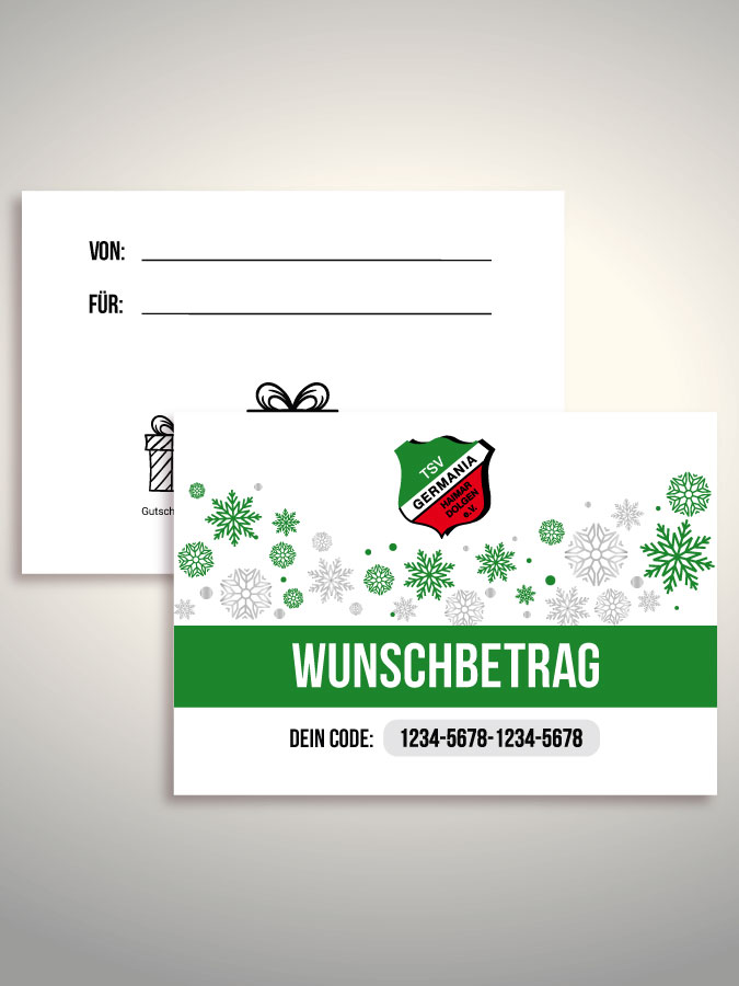 Weihnachtsgutschein per Versand (Weiß)