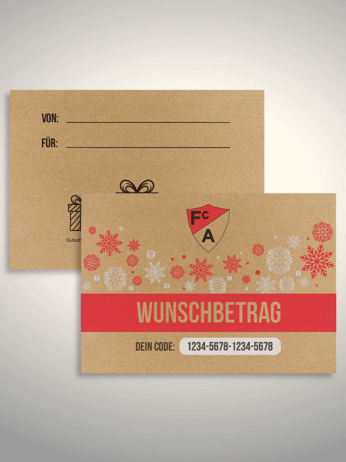 Weihnachtsgutschein per Versand (Kraftpapier)