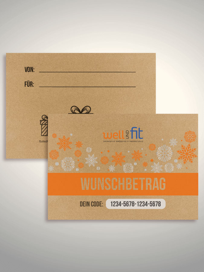 Weihnachtsgutschein per Versand (Kraftpapier)