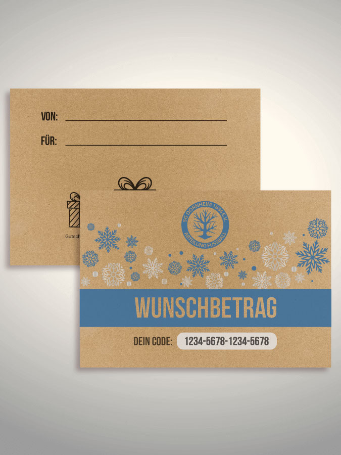 Weihnachtsgutschein per Versand (Kraftpapier)
