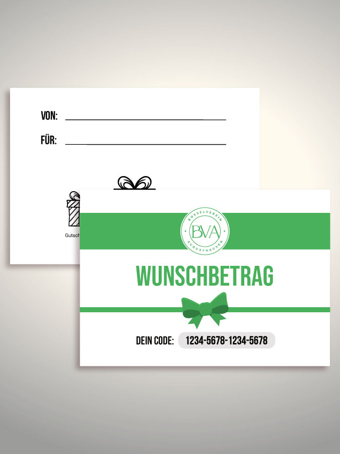 Geschenkgutschein per Versand (Weiß)