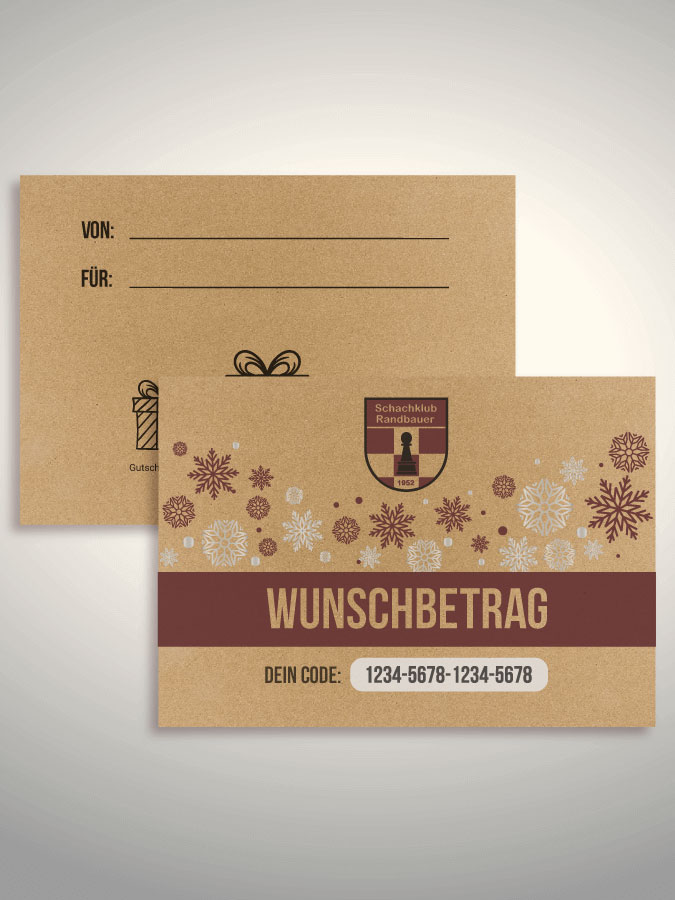 Weihnachtsgutschein per Versand (Kraftpapier)