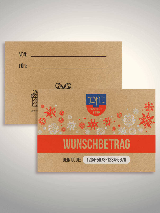 Weihnachtsgutschein per Versand (Kraftpapier)
