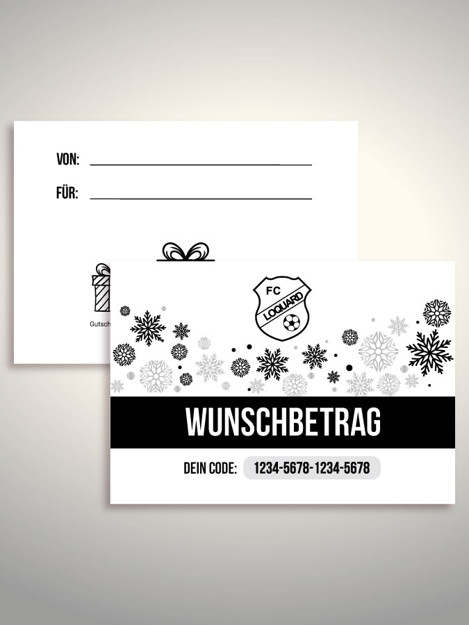 Weihnachtsgutschein per Versand (Weiß)