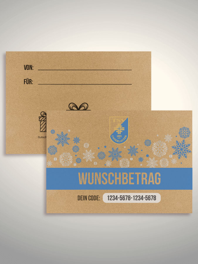 Weihnachtsgutschein per Versand (Kraftpapier)