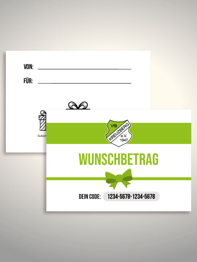 Geschenkgutschein per Versand (Weiß)
