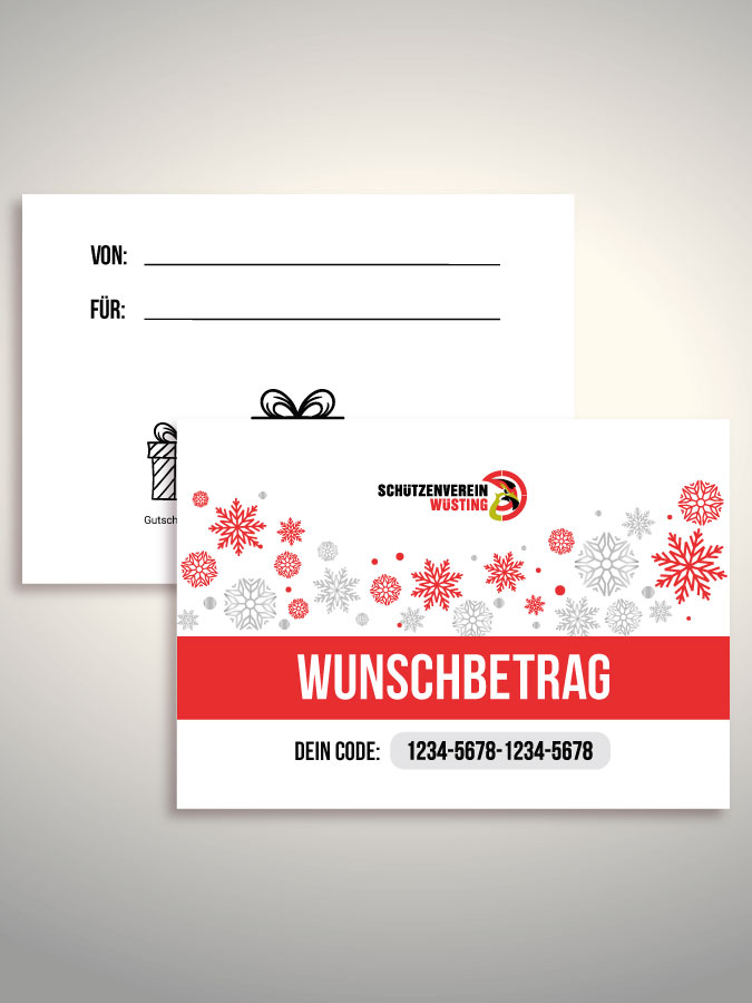 Weihnachtsgutschein per Versand (Weiß)