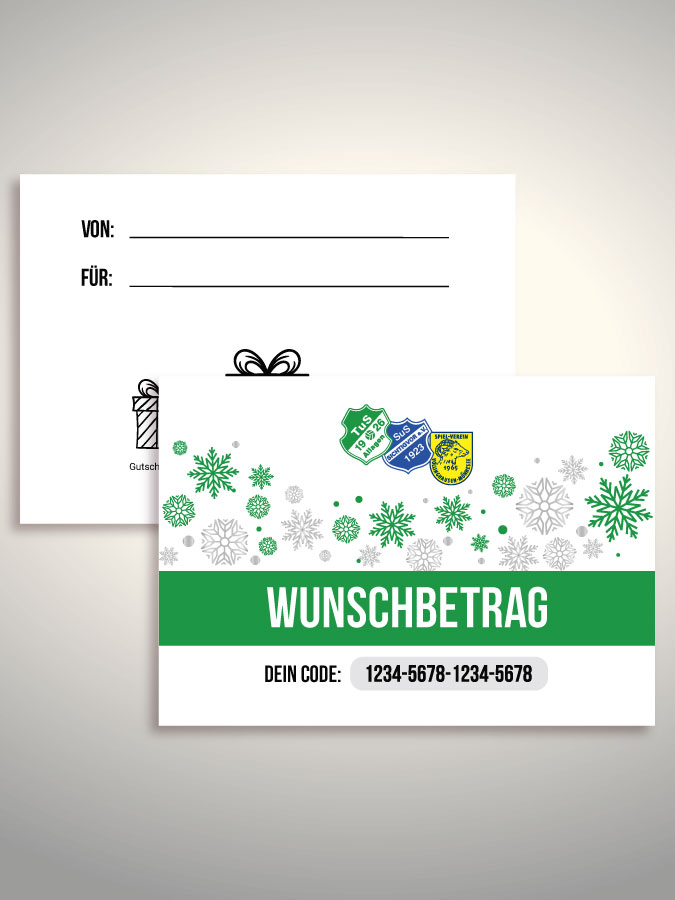 Weihnachtsgutschein per Versand (Weiß)