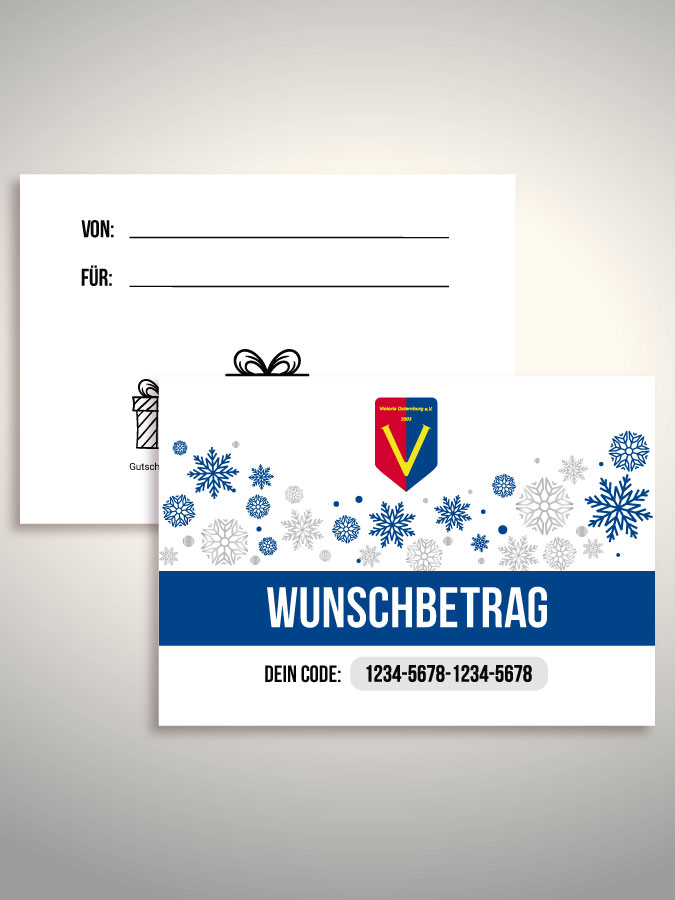 Weihnachtsgutschein per Versand (Weiß)