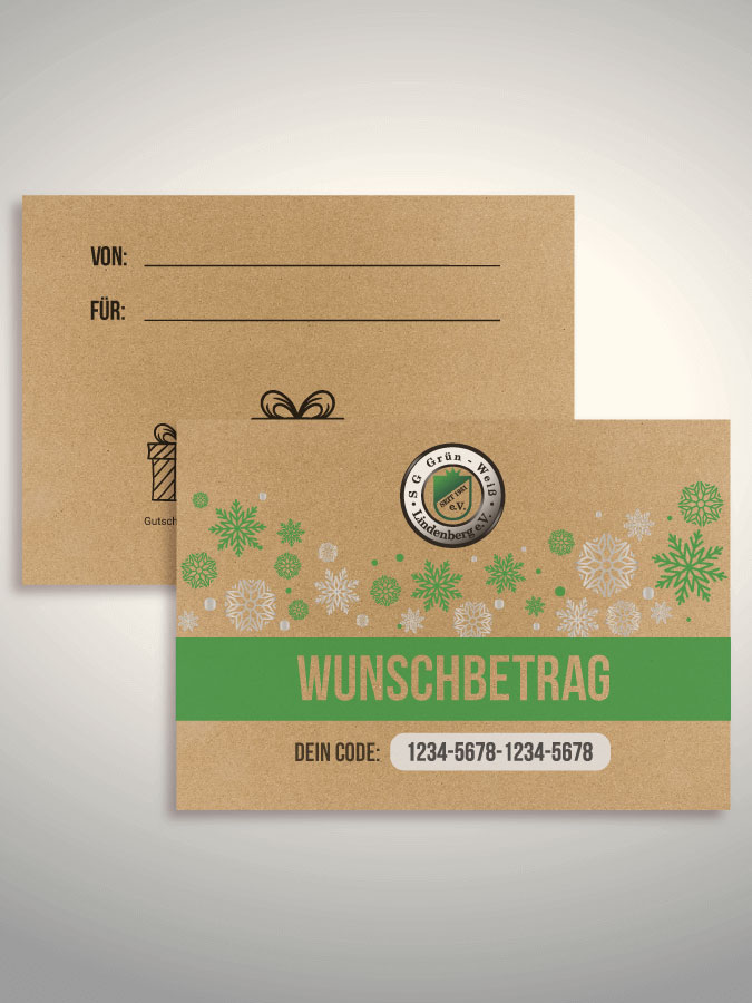Weihnachtsgutschein per Versand (Kraftpapier)