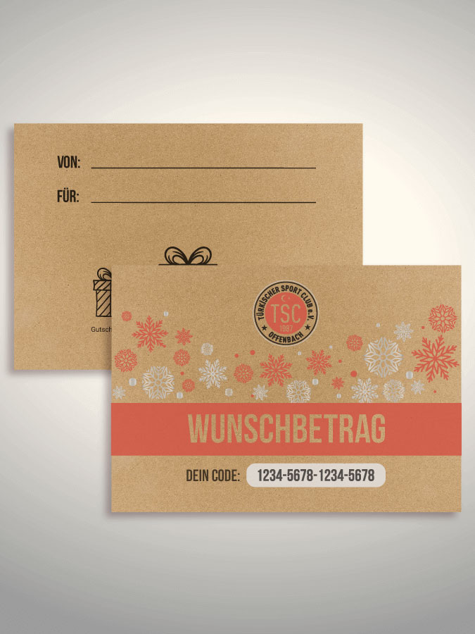 Weihnachtsgutschein per Versand (Kraftpapier)