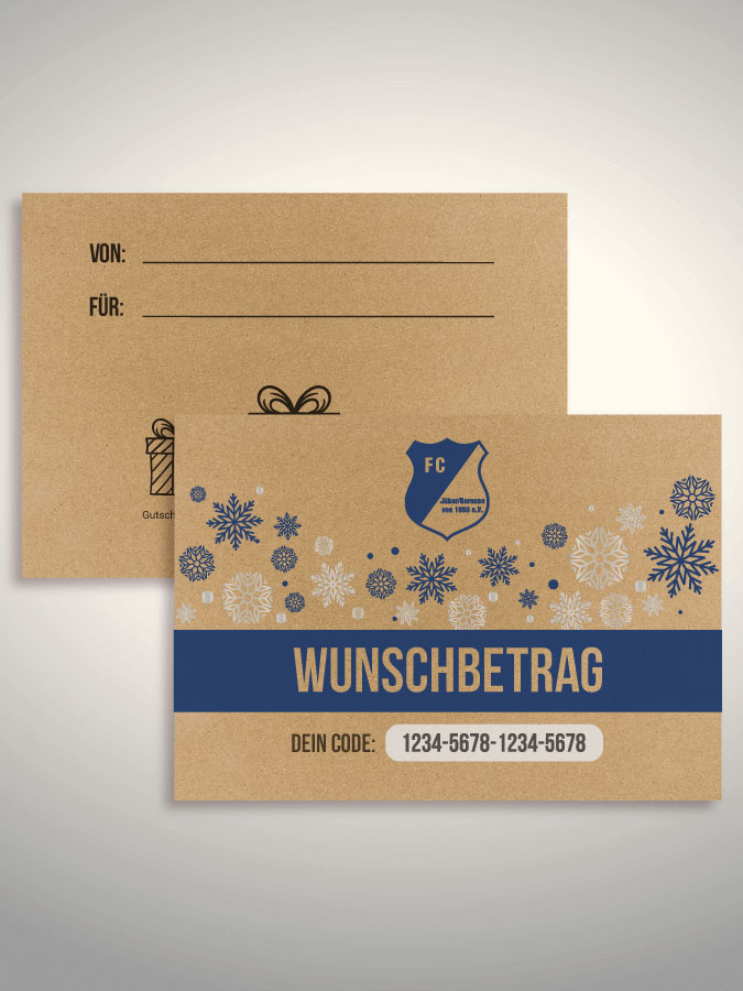 Weihnachtsgutschein per Versand (Kraftpapier)